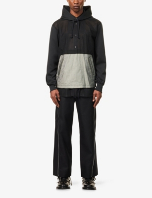 COMME DES GARCONS HOMME PLUS: Semi-Sheer Kangaroo Pocket Woven Hoody