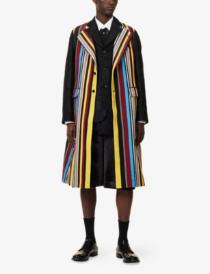 COMME DES GARCONS HOMME PLUS: Striped Longline Woven Jacket