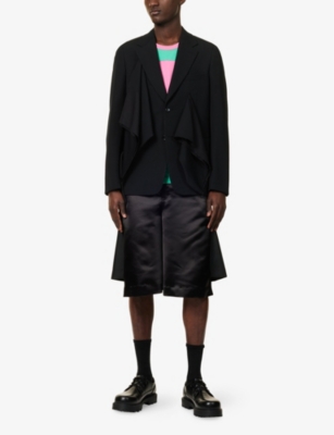 COMME DES GARCONS HOMME PLUS: Draped-Trim Single-Breasted Wool Blazer