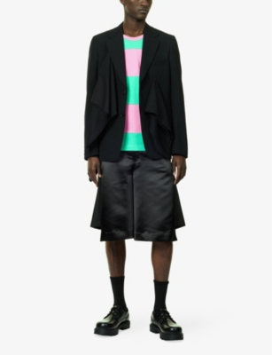 COMME DES GARCONS HOMME PLUS: Check-Panel Short-Sleeve Cotton T-Shirt
