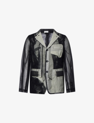 COMME DES GARCONS HOMME PLUS: Exposed-Lining Single-Breasted Mesh Nylon Blazer