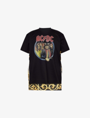 JUNYA WATANABE: ACDC Graphic-Print Oversized Silk T-Shirt