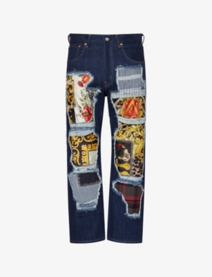 JUNYA WATANABE: Graphic Patchwork Straight-Leg Denim Jeans