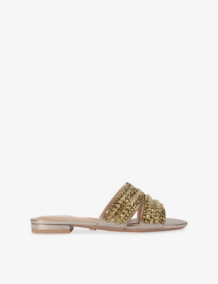 CARVELA: Pageant Embellished Mule Woven Sandals