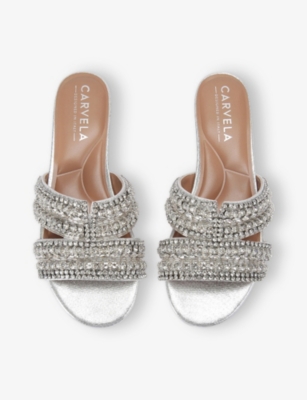CARVELA: Pageant Embellished Mule Woven Sandals