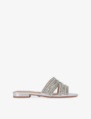 CARVELA: Pageant Embellished Mule Woven Sandals