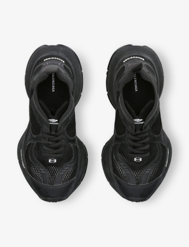 Circuit Faux-Leather and Mesh Low-Top Trainers