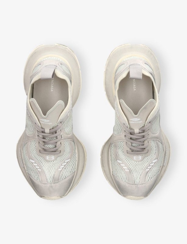 Circuit Faux-Leather and Mesh Low-Top Trainers