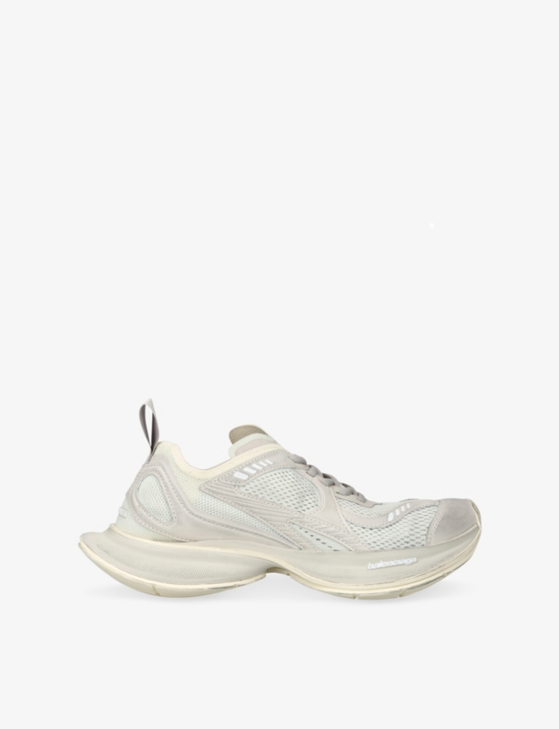 Circuit Faux-Leather and Mesh Low-Top Trainers