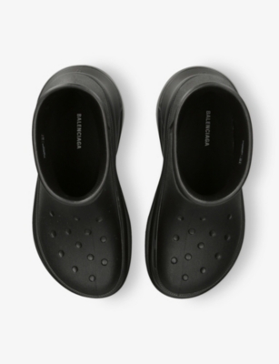 Balenciaga + Crocs Eva Rubber Platform Ankle Boots In Black