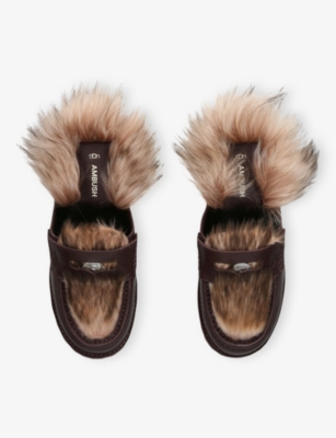UGG: Ambush Faux-Fur And Leather Backless Loafers