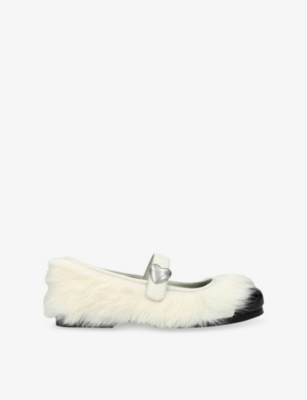 UGG: Ambush Faux-Fur And Leather Mary-Jane Shoes