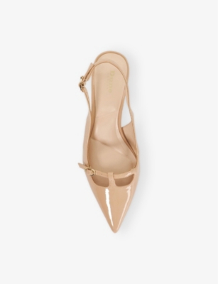 DUNE: Deserving T-Bar Faux-Leather Slingback Courts
