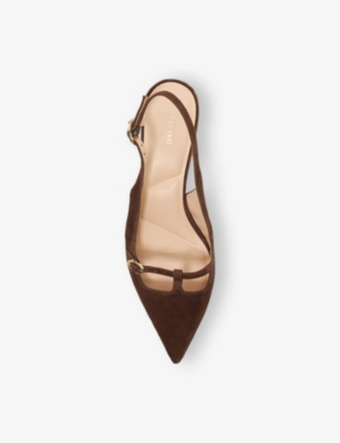 DUNE: Deserving T-Bar Suede Slingback Courts