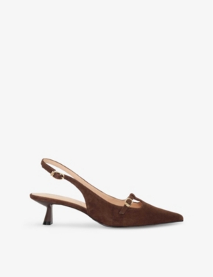 DUNE: Deserving T-Bar Suede Slingback Courts