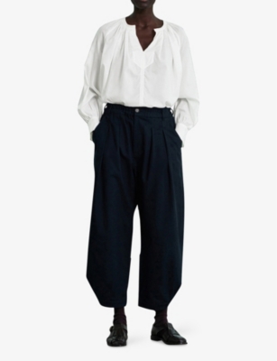 SOEUR: Sierra Open-Neck Relaxed-Fit Cotton Shirt