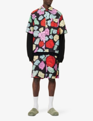 MARNI: Floral-Print Short-Sleeve Cotton Shirt