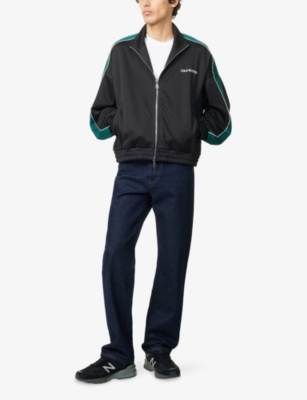 Cole Buxton Contrasting-tape Jacket In Black/green