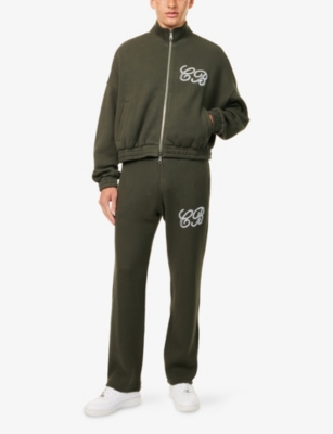 COLE BUXTON: Funnel-Neck Embroidered-Logo Cotton-Knit Track Jacket