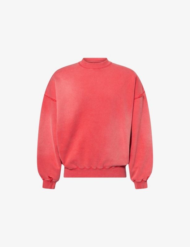 Distressed Relaxed-Fit Cotton Sweatshirt