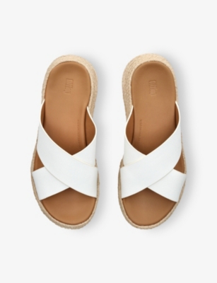 FITFLOP: F-MODE Leather Flatform Sliders