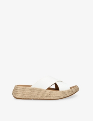 FITFLOP: F-MODE Leather Flatform Sliders