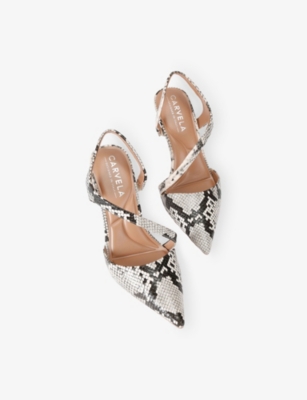 CARVELA: Symmetry Faux-Leather Heeled Courts