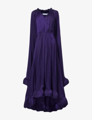 LEEM: Frill-Trim Marked-Waist Woven Maxi Dress
