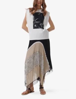 LEEM WOMENS LEEM FLORAL-PRINT COTTON-JERSEY T-SHIRT 
