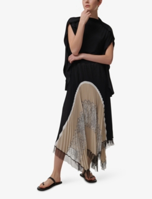 LEEM: Cape-Sleeve Fitted Stretch-Jersey Top