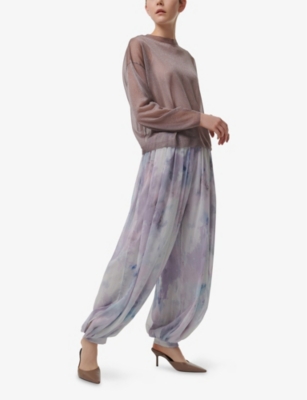 LEEM: Long-Sleeve Mesh Knit Top