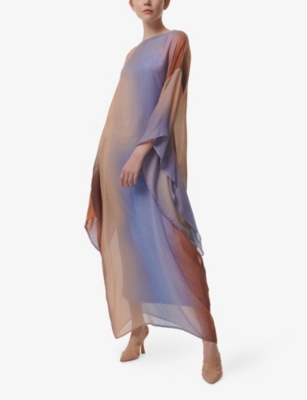 LEEM: Gradient Shimmer Print Modal-Blend Kaftan
