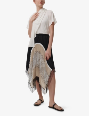 LEEM: Scarf-Detail Short-Sleeve Jersey T-Shirt