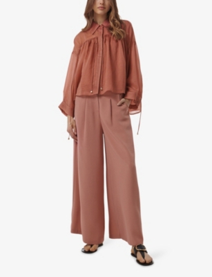 LEEM: Gathered Drawstring-Detail Woven Shirt