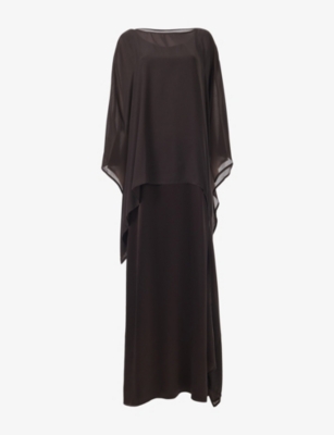 LEEM: Combined-Top Asymmetric Woven Maxi Dress