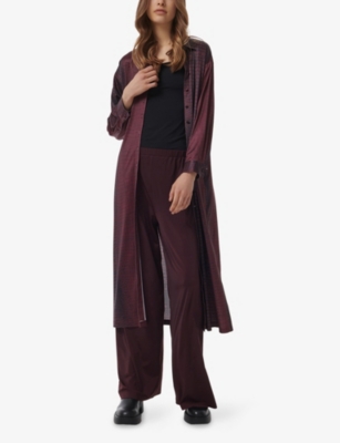 LEEM: Elasticated-Waistband Wide-Leg Mid-Rise Stretch-Jersey Trousers