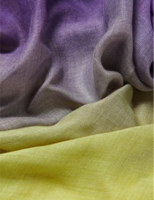 LEEM: Ombre-Print Silk-Blend Scarf