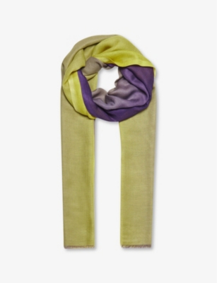 LEEM: Ombre-Print Silk-Blend Scarf