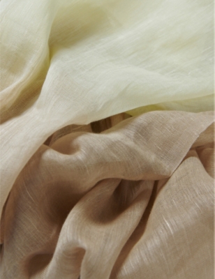 LEEM: Ombre-Print Linen-Blend Scarf