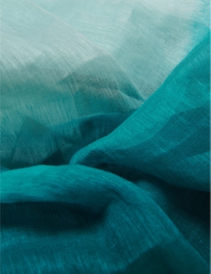 LEEM: Ombre-Print Linen-Blend Scarf