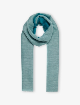 LEEM: Ombre-Print Linen-Blend Scarf