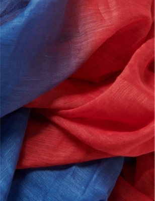 LEEM: Ombre-Print Linen-Blend Scarf