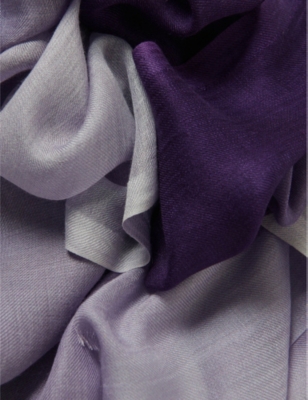 LEEM: Ombre-Print Silk-Blend Scarf