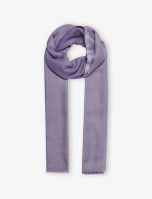 LEEM: Ombre-Print Silk-Blend Scarf