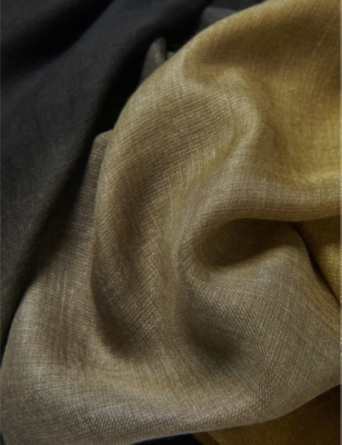 LEEM: Ombre-Print Silk-Blend Scarf