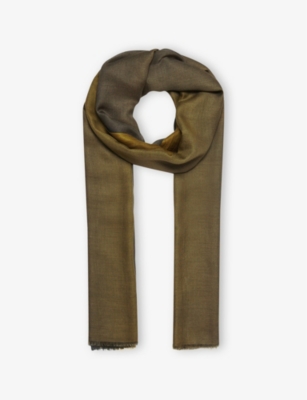 LEEM: Ombre-Print Silk-Blend Scarf