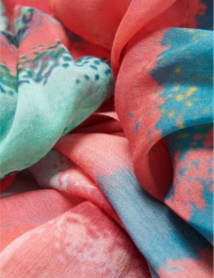 LEEM: Brush-Stroke Cotton-Blend Scarf
