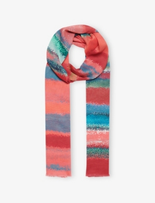 LEEM: Brush-Stroke Cotton-Blend Scarf