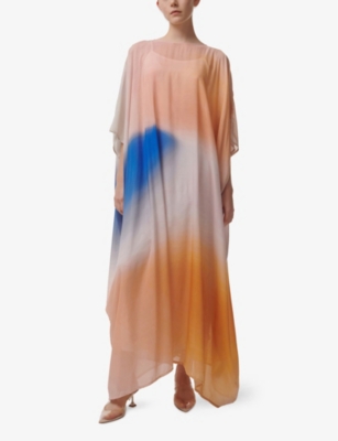 LEEM WOMENS LEEM GRADIENT-PRINT RELAXED-FIT WOVEN KAFTAN 