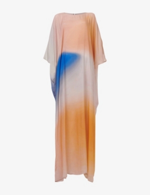 LEEM WOMENS LEEM GRADIENT-PRINT RELAXED-FIT WOVEN KAFTAN 